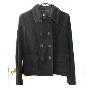 Gap Black Corduroy Pea Coat Size M